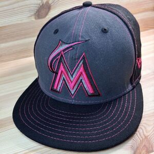 Miami Marlins 59FIFTY NEW ERA  Pink &‎ Gray adjustable Cap Hat MLB Florida